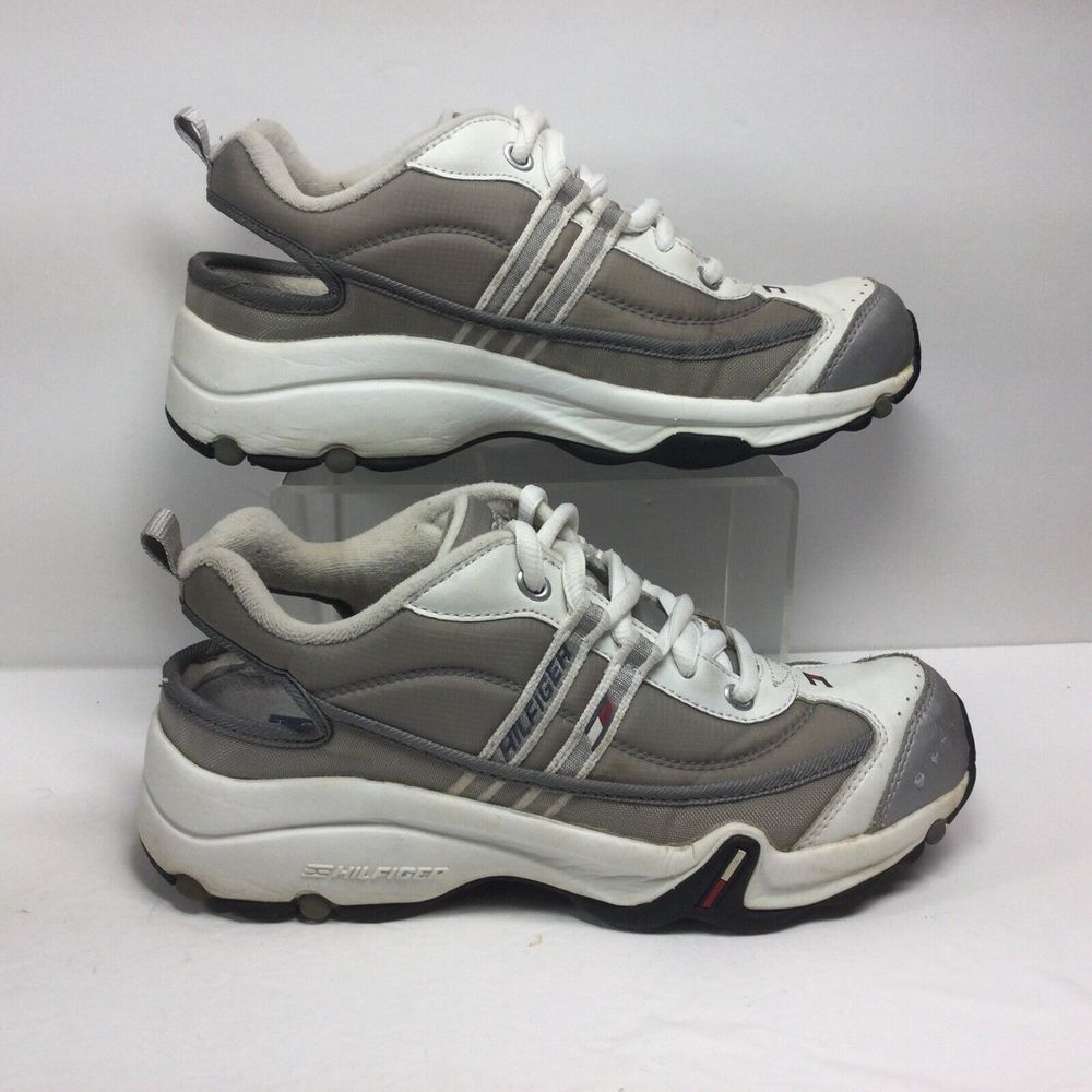 Vintage Tommy Hilfiger Running shoes Womens Sz 8M Athletic open heel Gray White